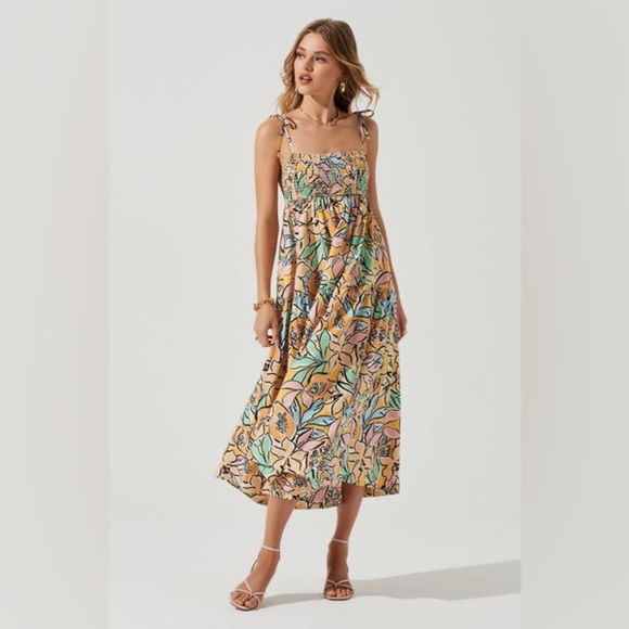 Astr Multicolor Floral Midi Dress - Picture 5 of 12